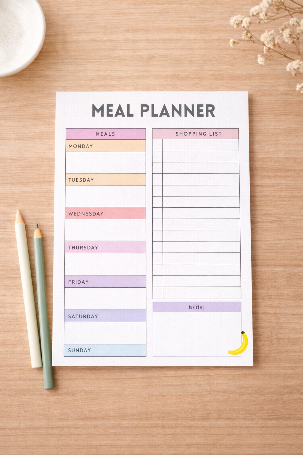 Weekly Meal Planner & Shopping List