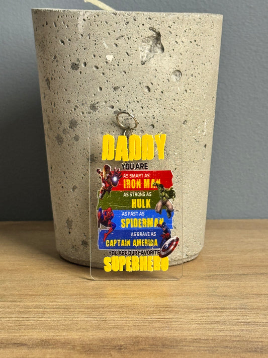 Superhero Dad Acrylic Keyring